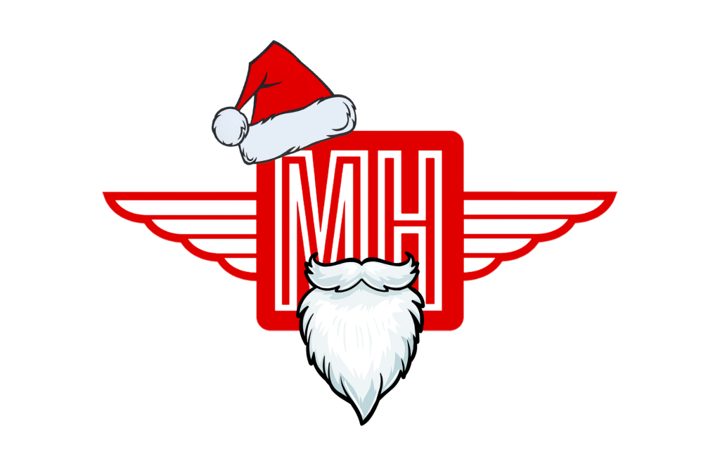 The Meathed Movers logo with a Santa Claus hat and beard.